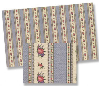 Dollhouse Miniature 1/2" Scale Wallpaper, 4pc